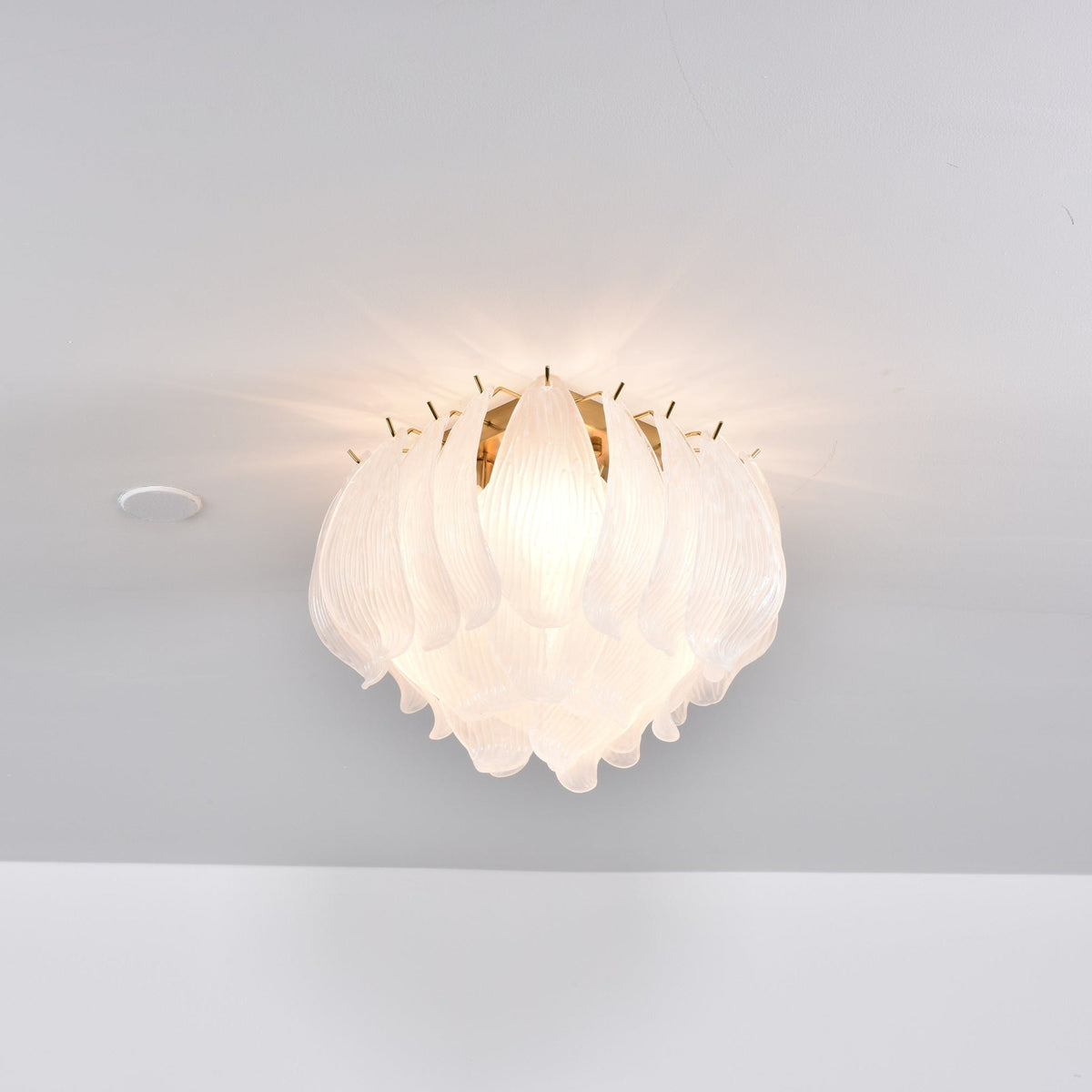 Liorivina Ceiling Lamp Murano Petal Hand-Blown Glass Flushmount