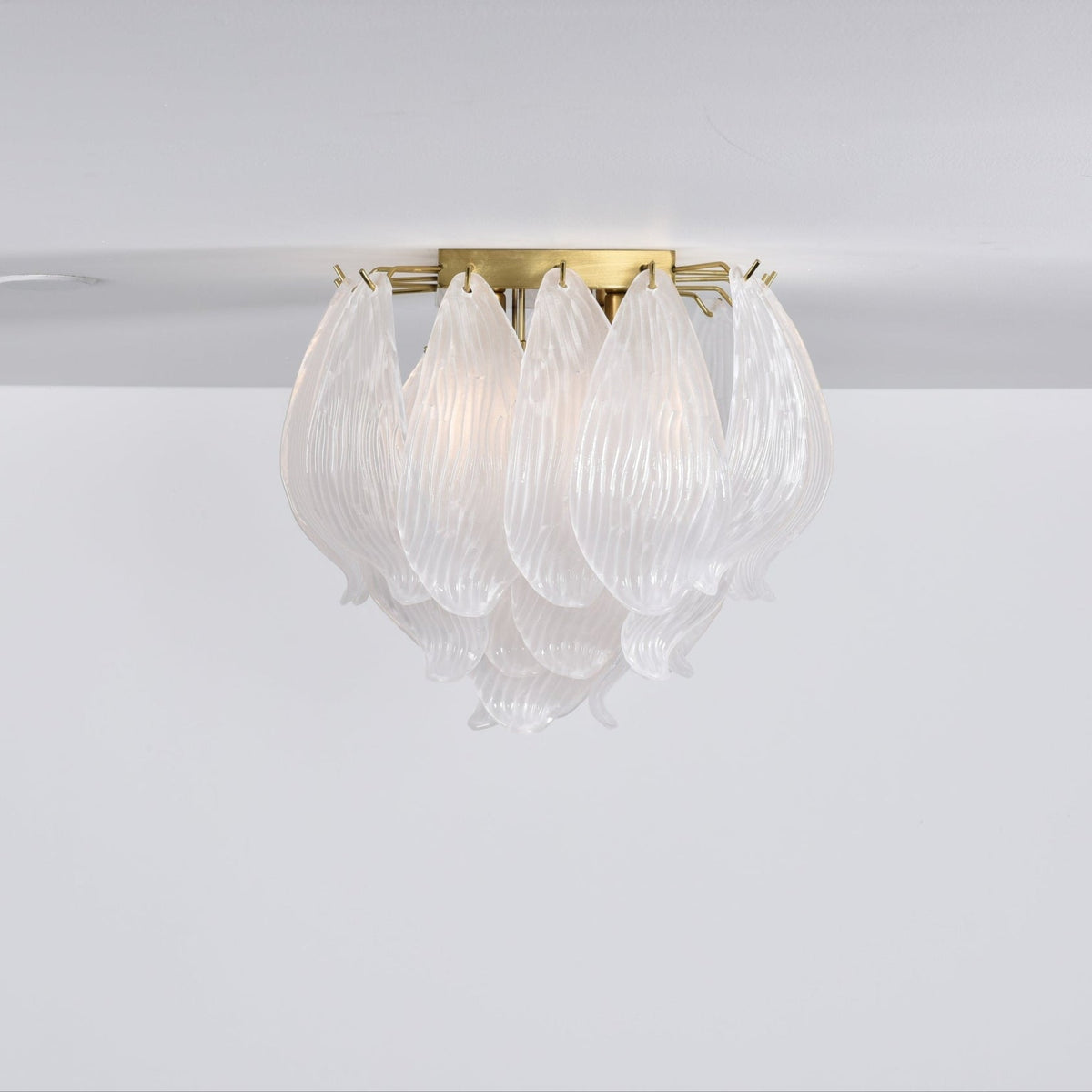 Liorivina Ceiling Lamp Murano Petal Hand-Blown Glass Flushmount