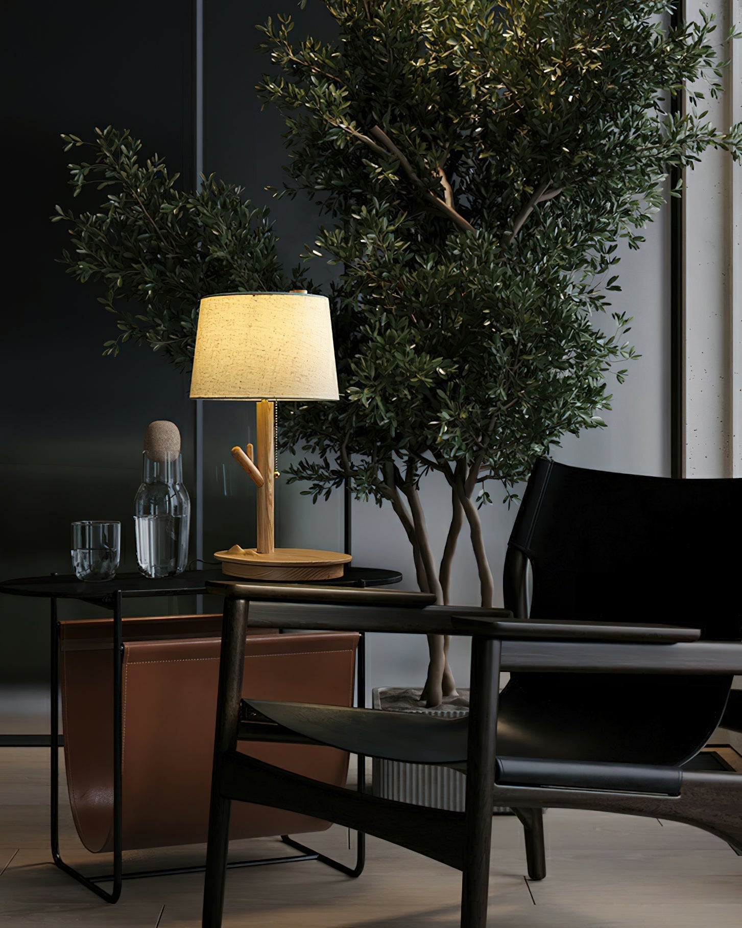 Branch Rustic Wood Table Lamp