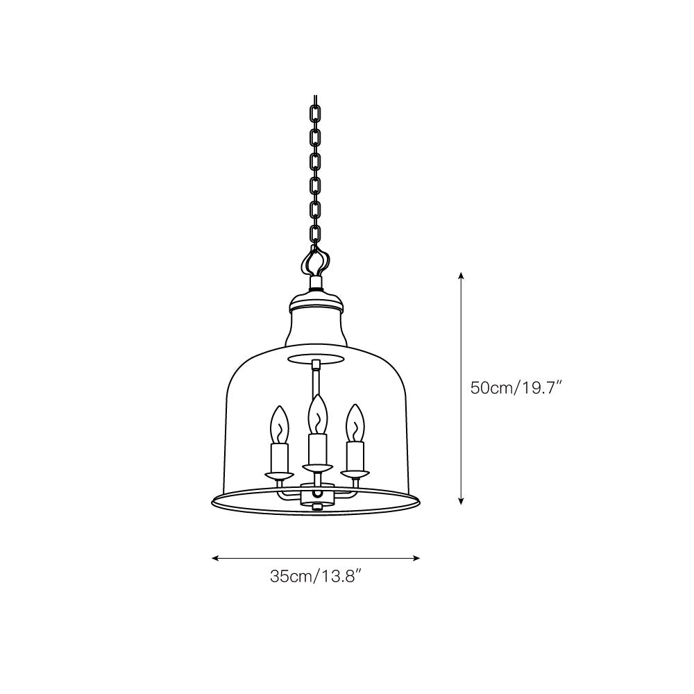 Sysolion Vintage Elegance Glass Pendant Lamp - Neutral Decor