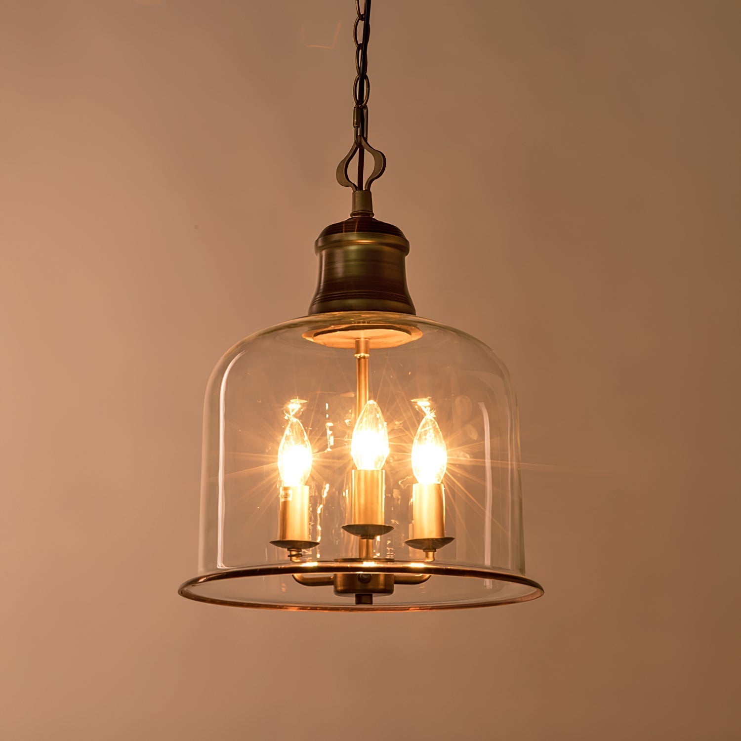 Sysolion Vintage Elegance Glass Pendant Lamp - Neutral Decor