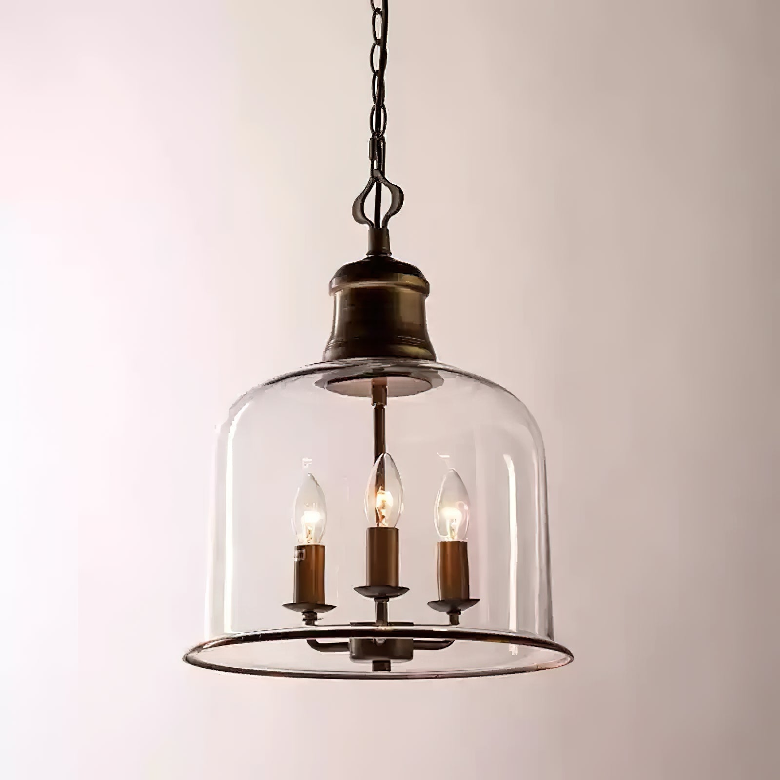 Sysolion Vintage Elegance Glass Pendant Lamp - Neutral Decor