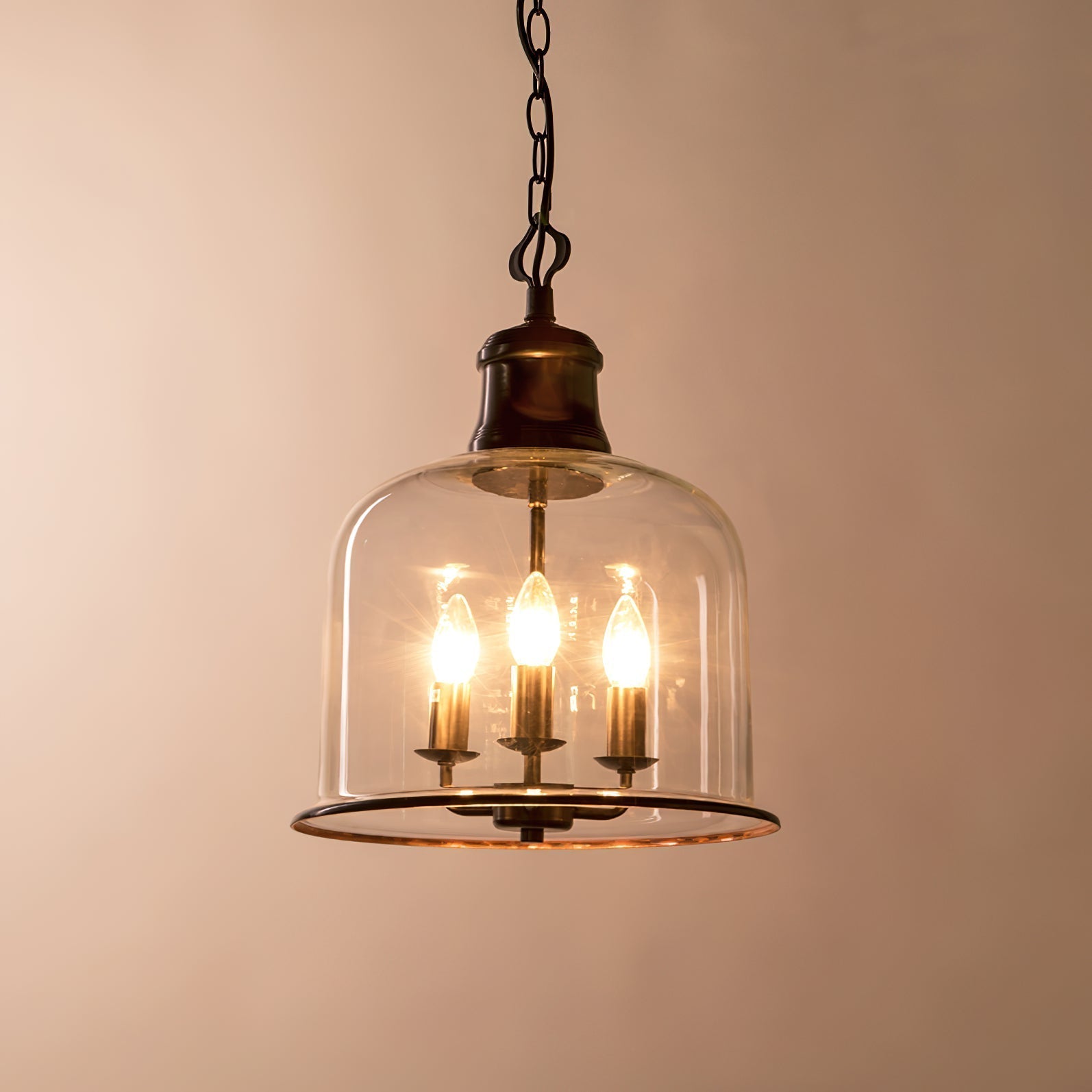 Sysolion Vintage Elegance Glass Pendant Lamp - Neutral Decor