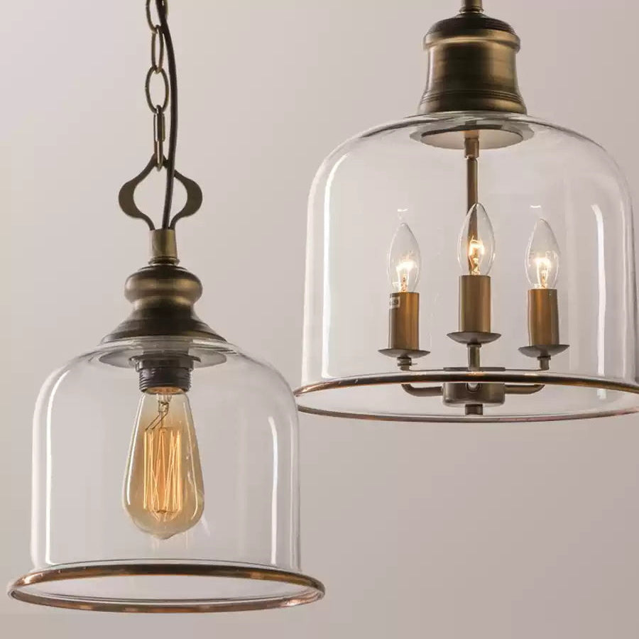 Sysolion Vintage Elegance Glass Pendant Lamp - Neutral Decor