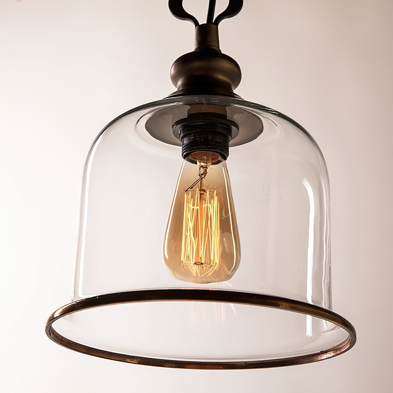Sysolion Vintage Elegance Glass Pendant Lamp - Neutral Decor