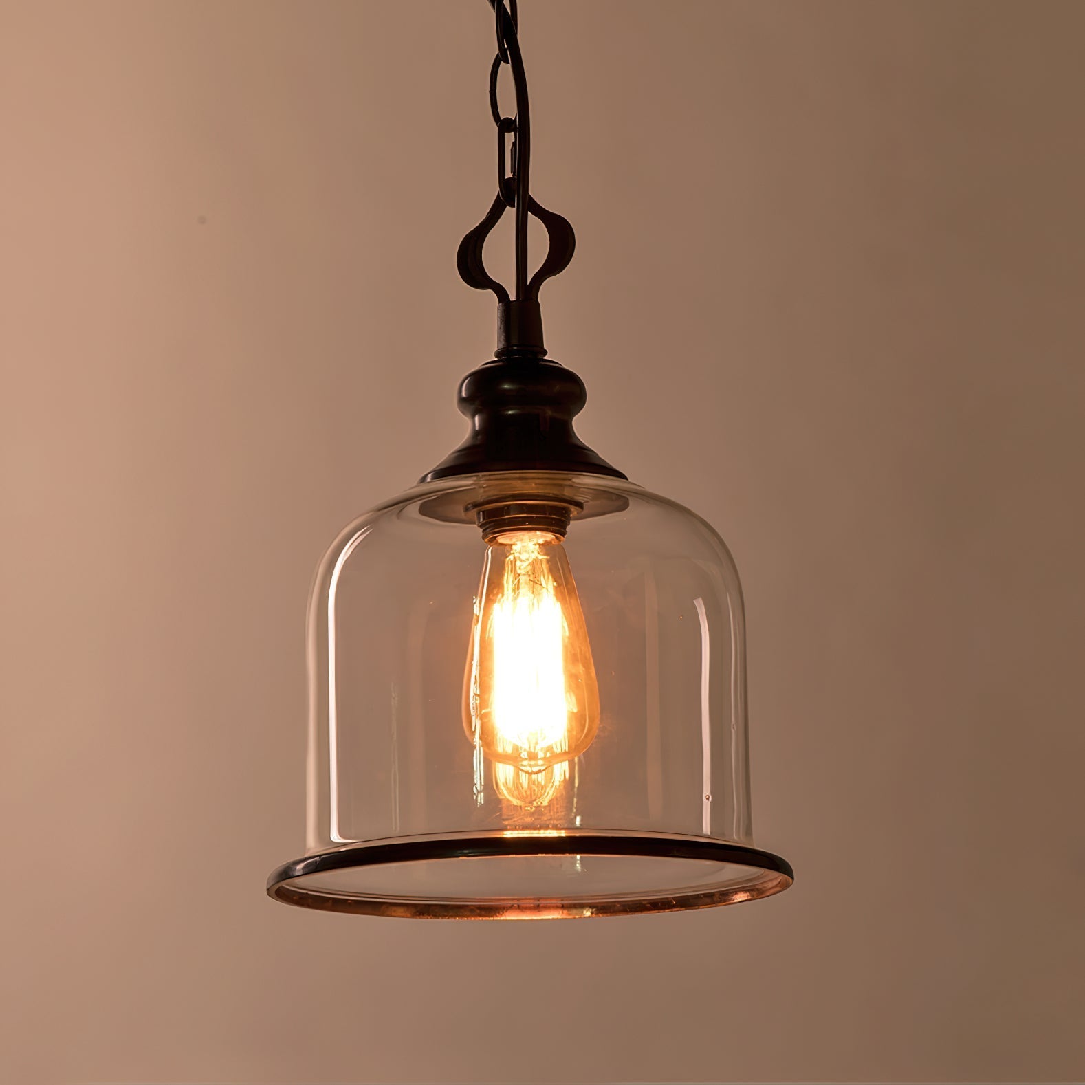 Sysolion Vintage Elegance Glass Pendant Lamp - Neutral Decor
