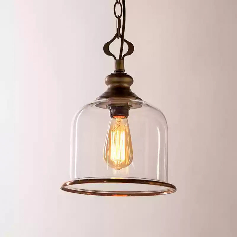Sysolion Vintage Elegance Glass Pendant Lamp - Neutral Decor