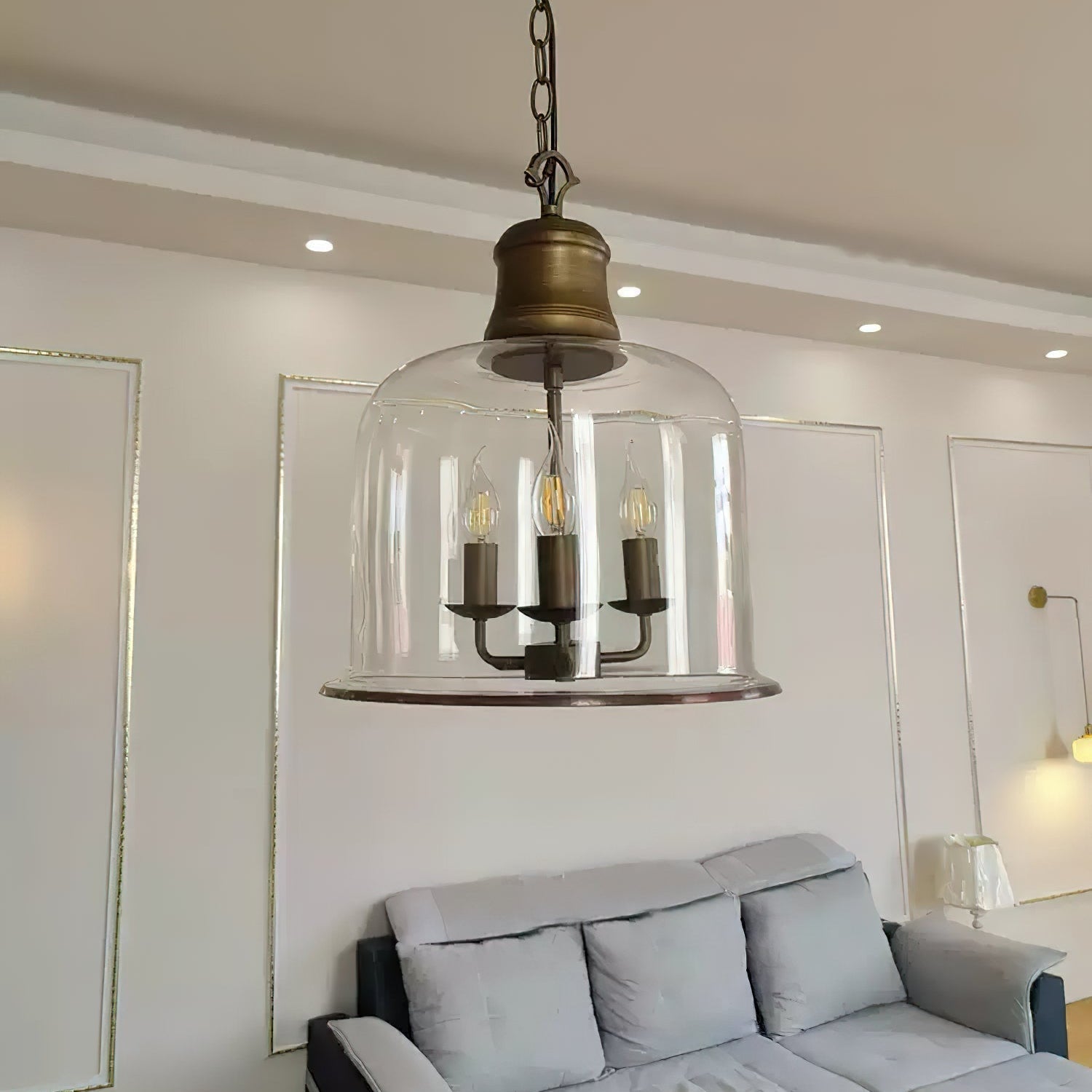 Sysolion Vintage Elegance Glass Pendant Lamp - Neutral Decor