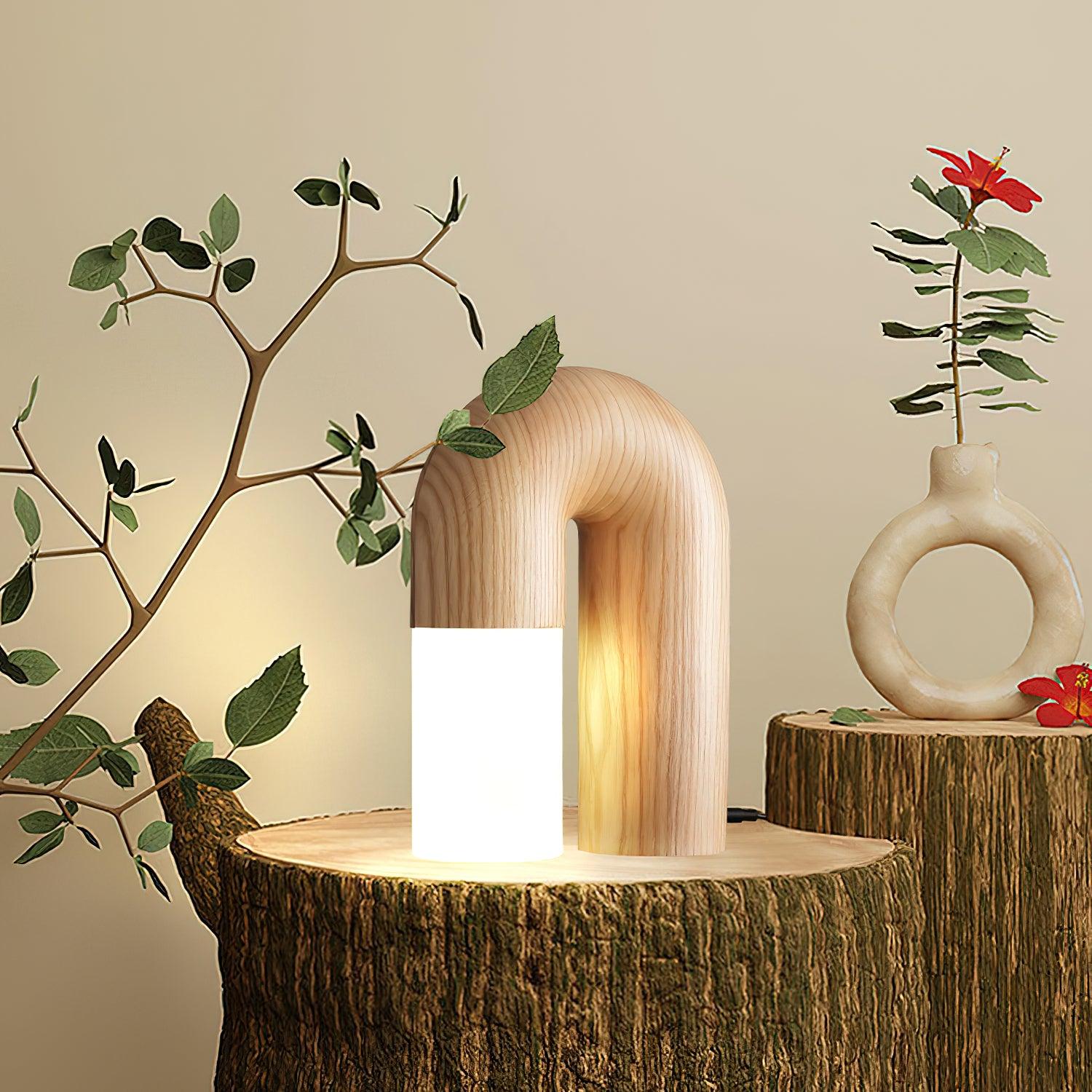 Arch Fashion Wood Table Lamp