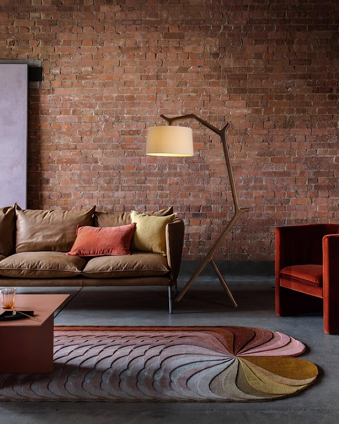 Ulmiril Rustic Wood Floor Lamp