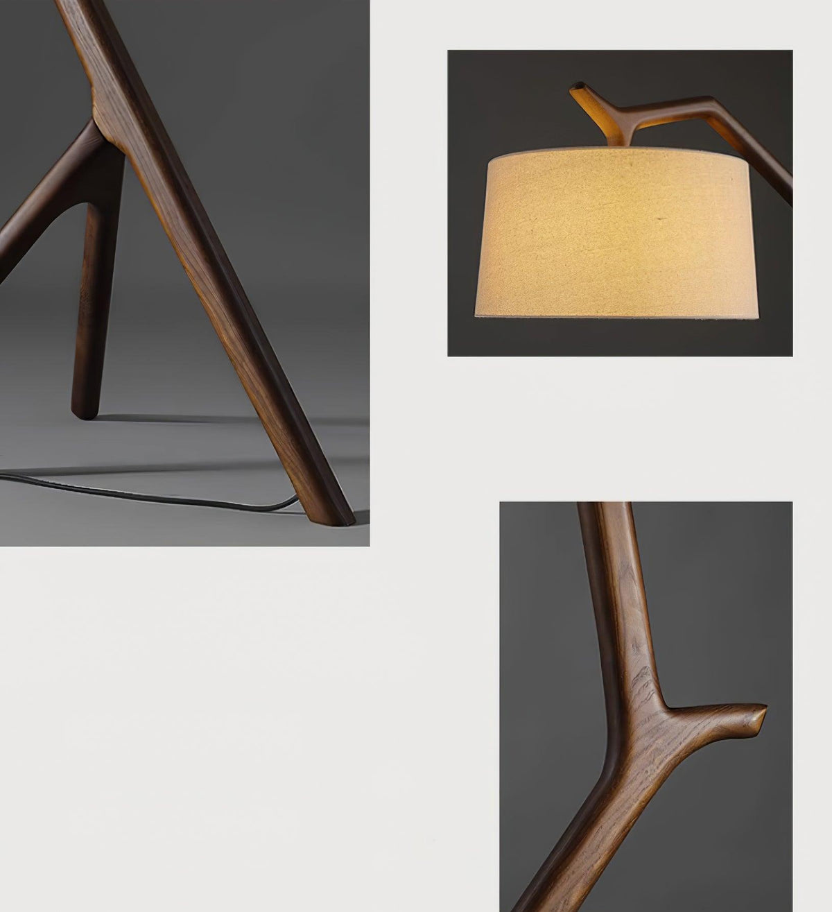 Ulmiril Rustic Wood Floor Lamp