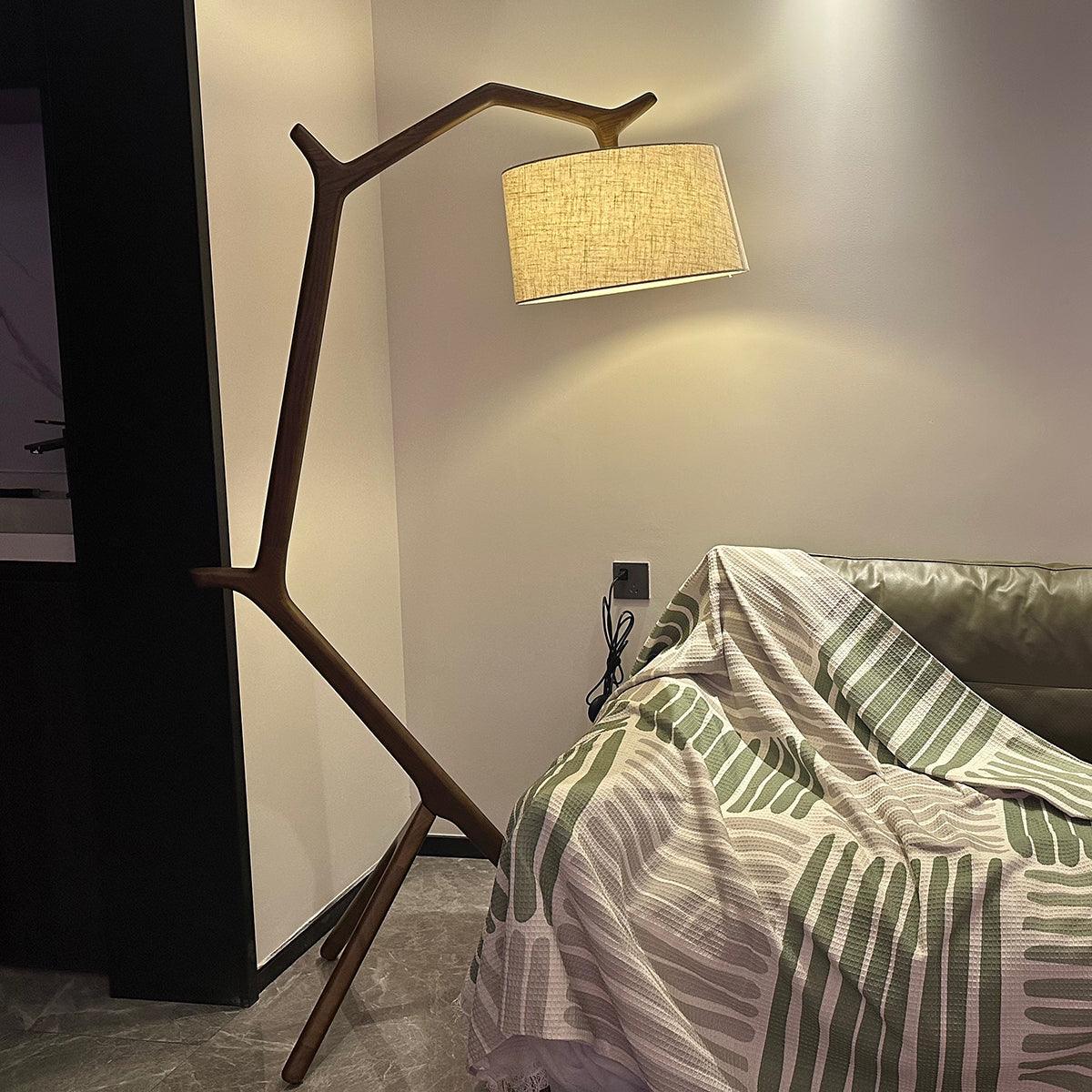 Ulmiril Rustic Wood Floor Lamp