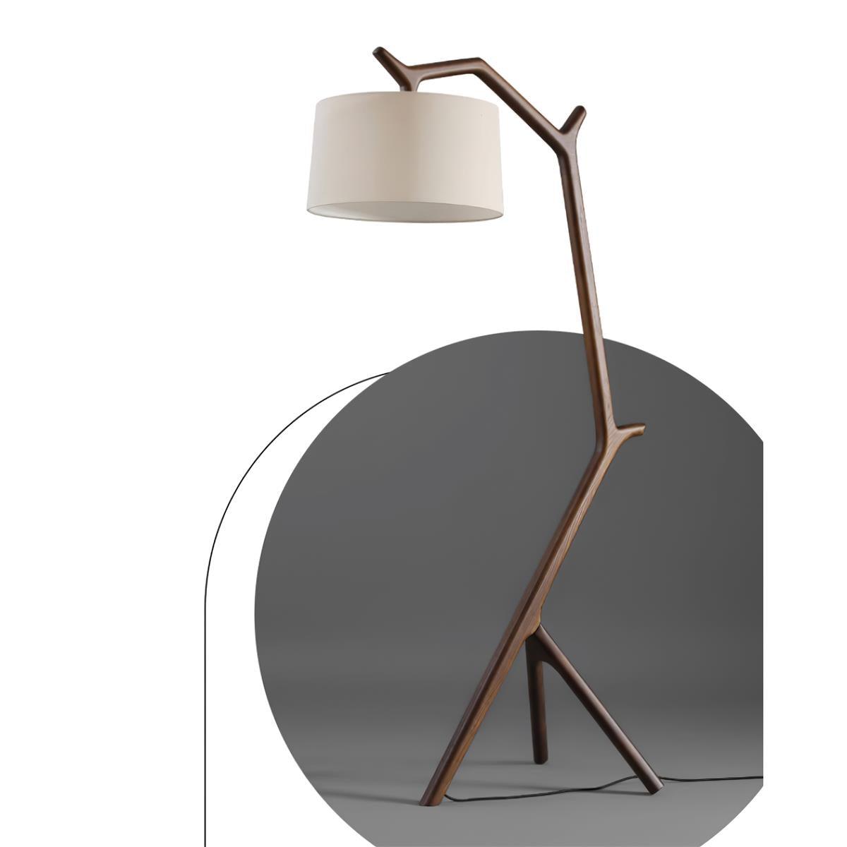 Ulmiril Rustic Wood Floor Lamp