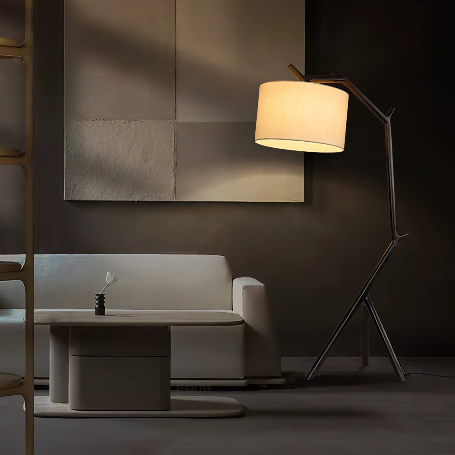 Ulmiril Rustic Wood Floor Lamp