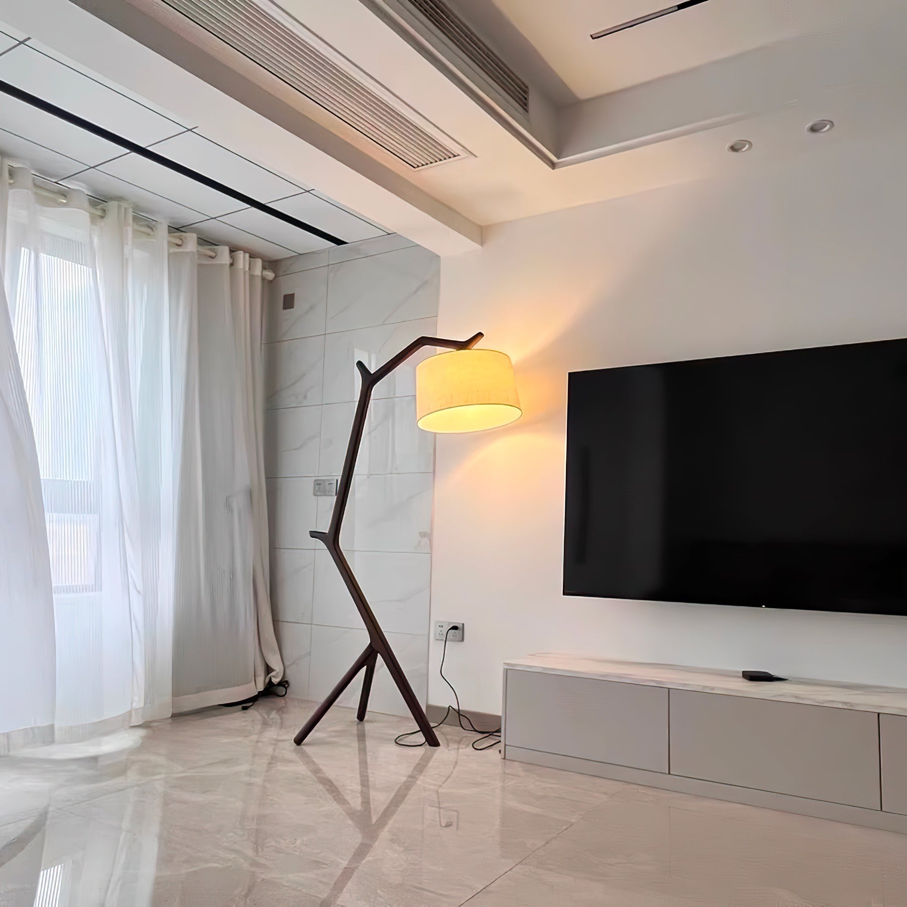 Ulmiril Rustic Wood Floor Lamp