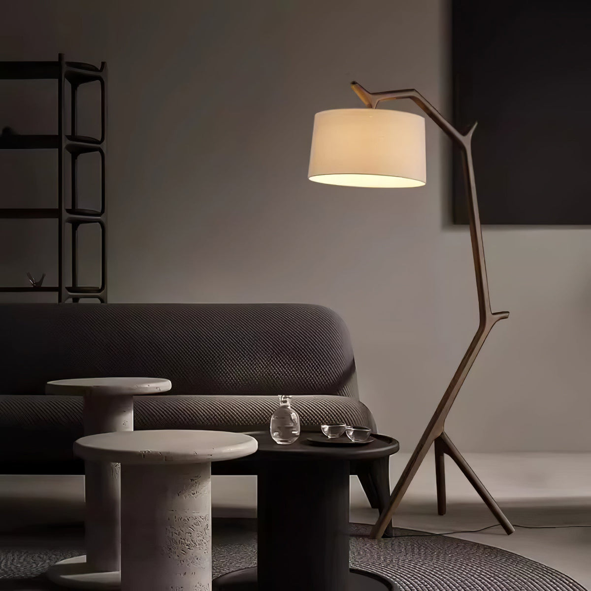 Ulmiril Rustic Wood Floor Lamp