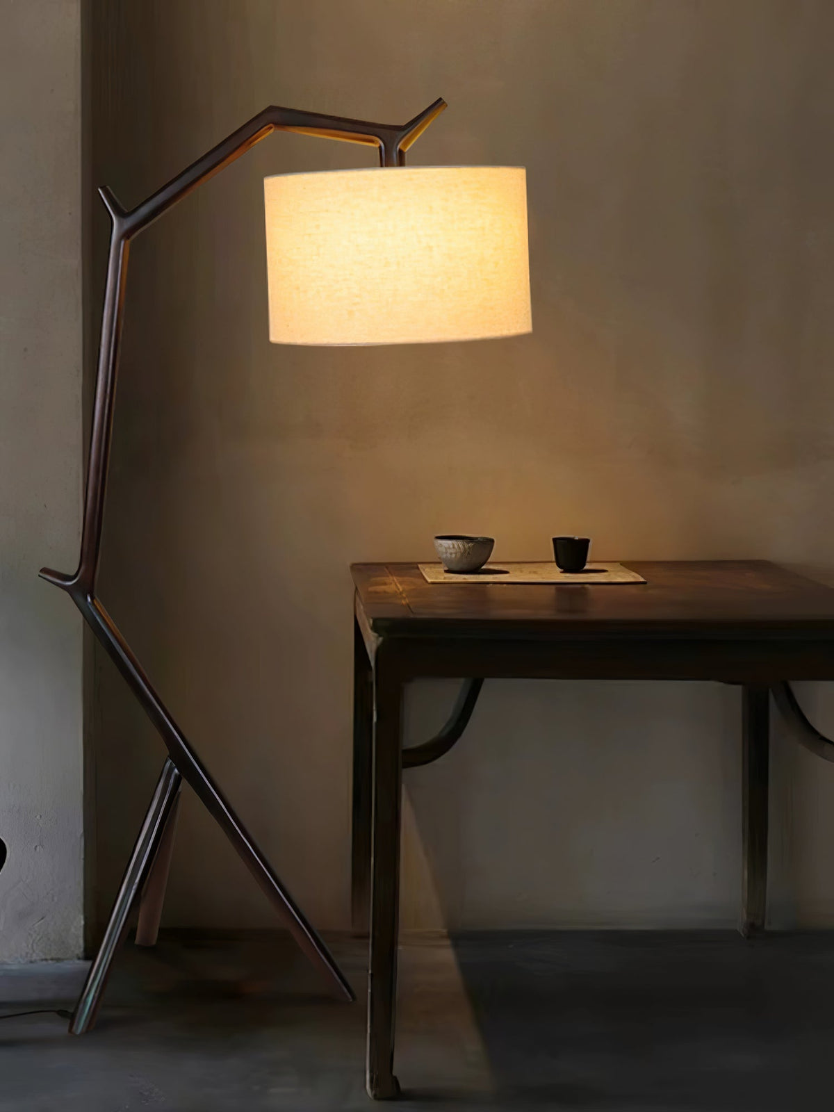 Ulmiril Rustic Wood Floor Lamp