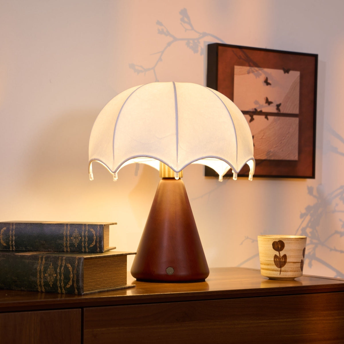 Parasol Wooden Table Lamp