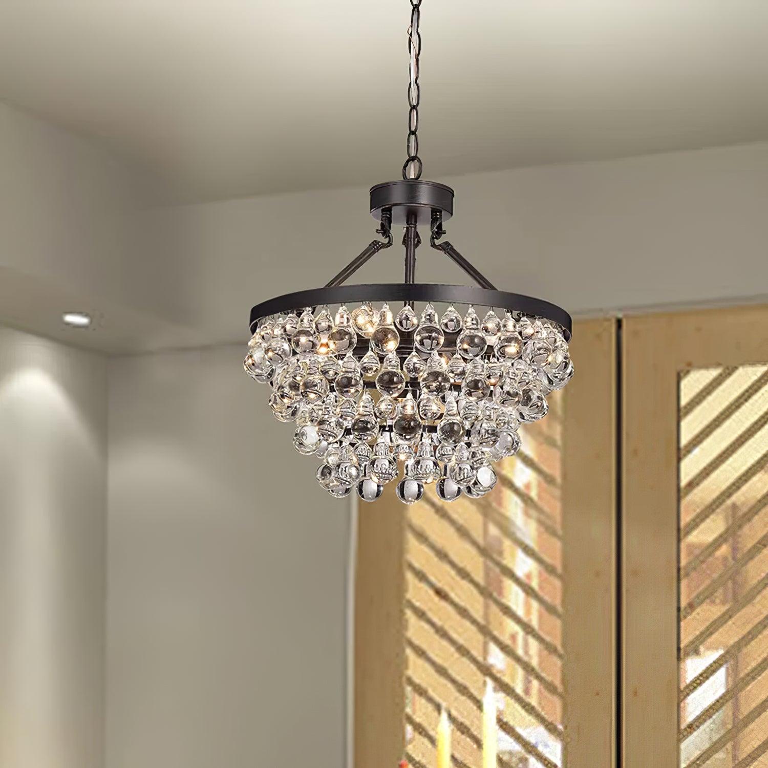 Avelis Postmodern Luxury Unique Tiered Crystal Chandelier