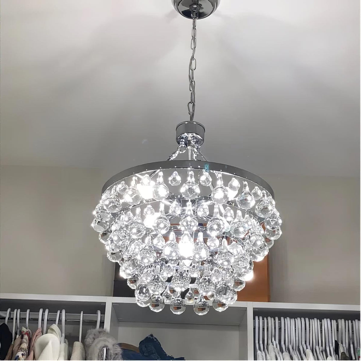 Avelis Postmodern Luxury Unique Tiered Crystal Chandelier