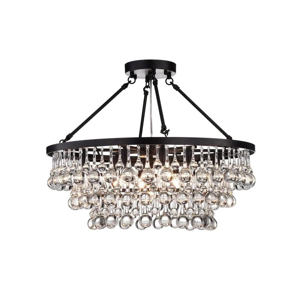 Avelis Postmodern Luxury Unique Tiered Crystal Chandelier