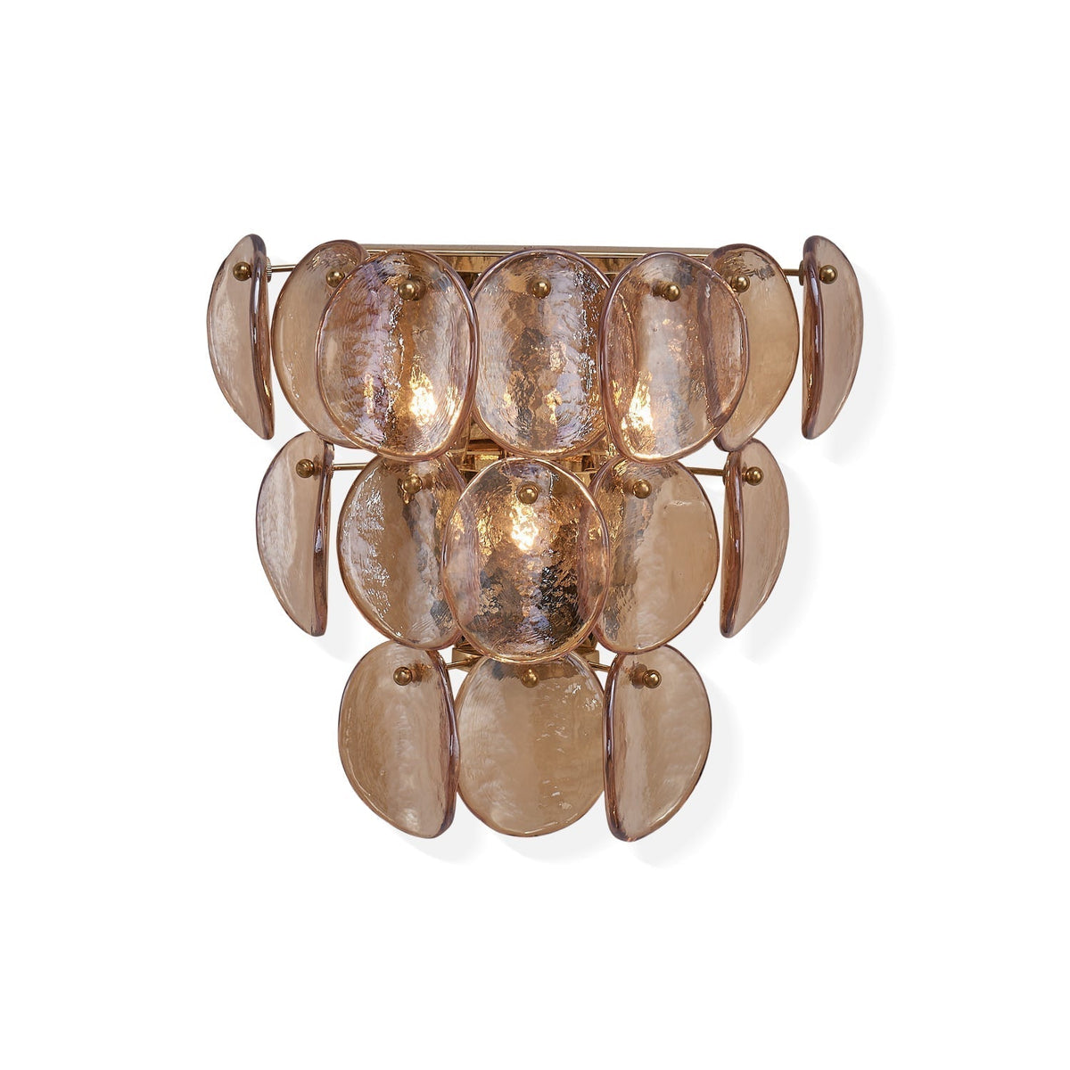 Velearia Wall Lamp Amber Glass Disc Fish Scale Brass