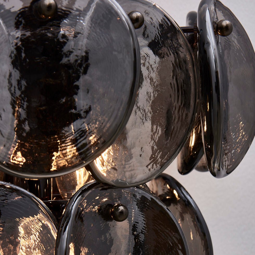 Velearia Wall Lamp Amber Glass Disc Fish Scale Brass
