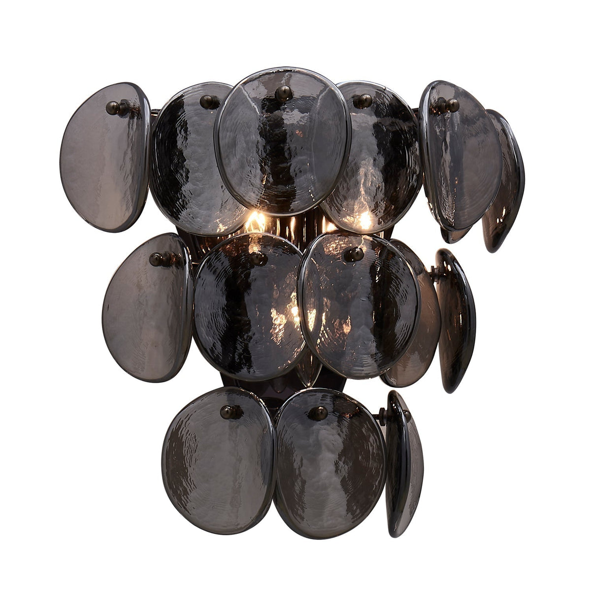 Velearia Wall Lamp Amber Glass Disc Fish Scale Brass