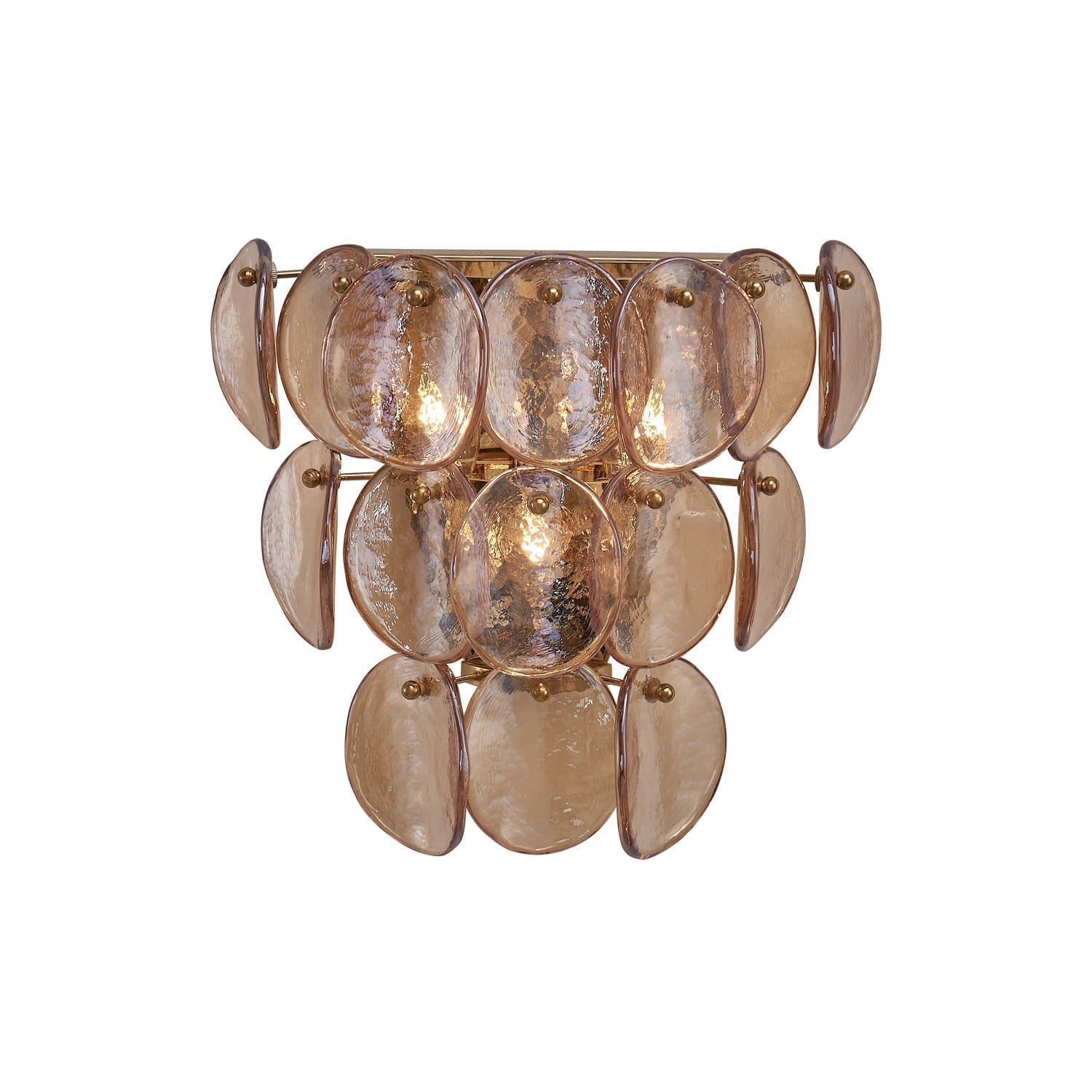 Velearia Wall Lamp Amber Glass Disc Fish Scale Brass