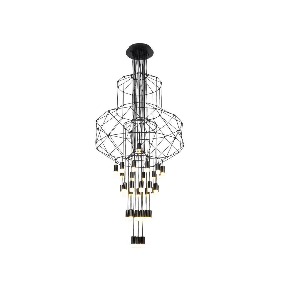 Tevenq Chandelier Lines Black Wireframe LED
