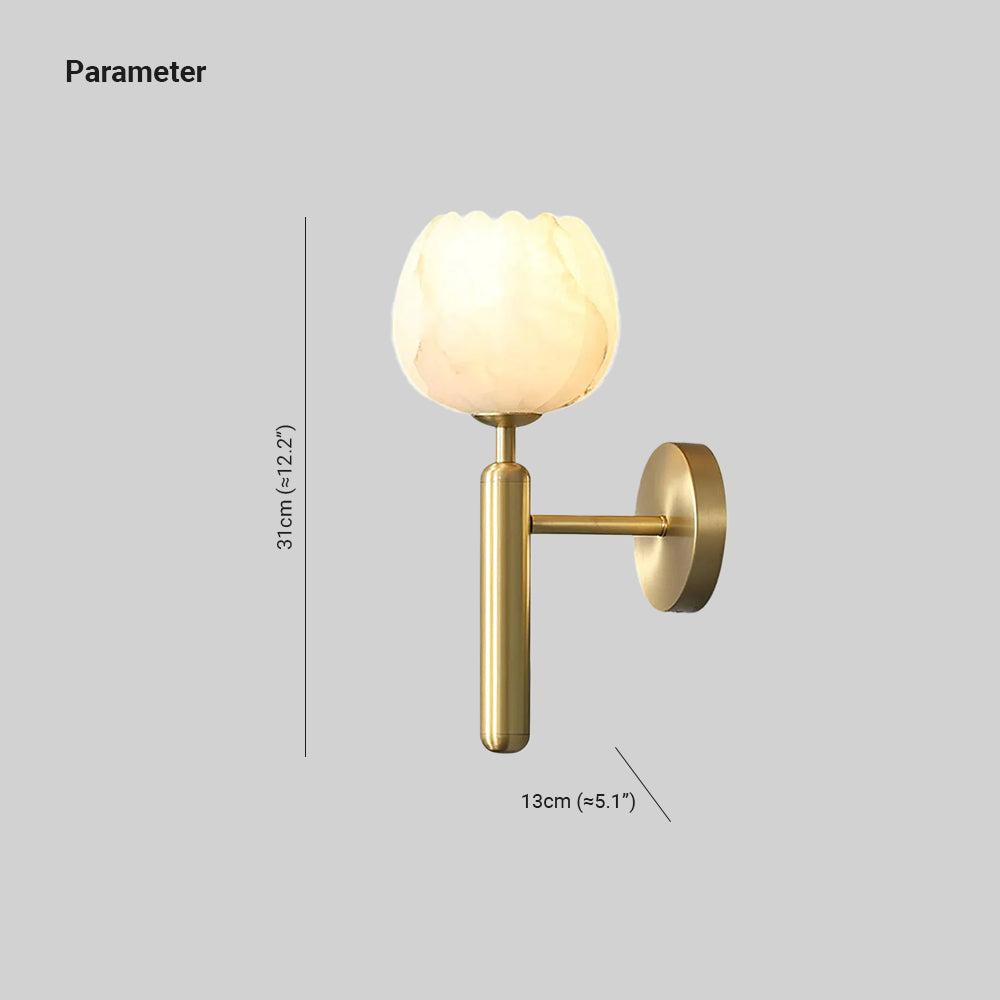 Ambrose Alabaster Flowers Wall Lamp