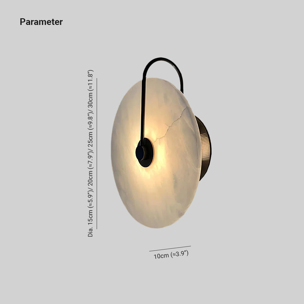 Elora Alabaster LED Wall Lamp Round Iconic Circular