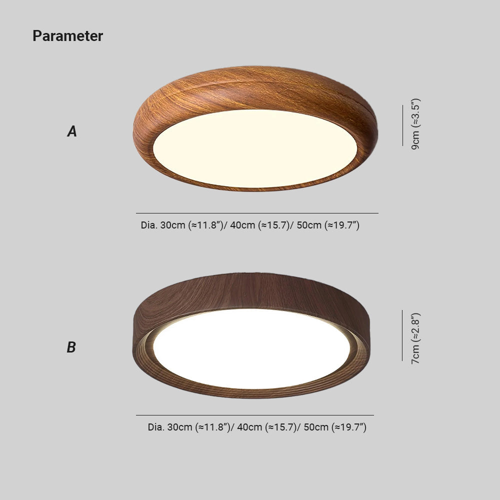 Silas Wood Grain Round Ceiling Light