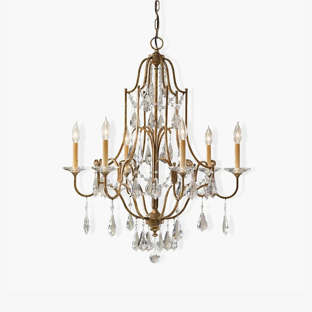 Mirok Chandelier Iron Crystal Candelabra Vintage