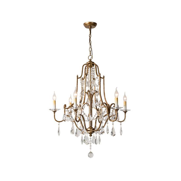 Mirok Chandelier Iron Crystal Candelabra Vintage