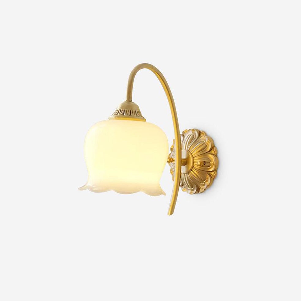 Dazell Art Flower Brass Resin Wall Lamp