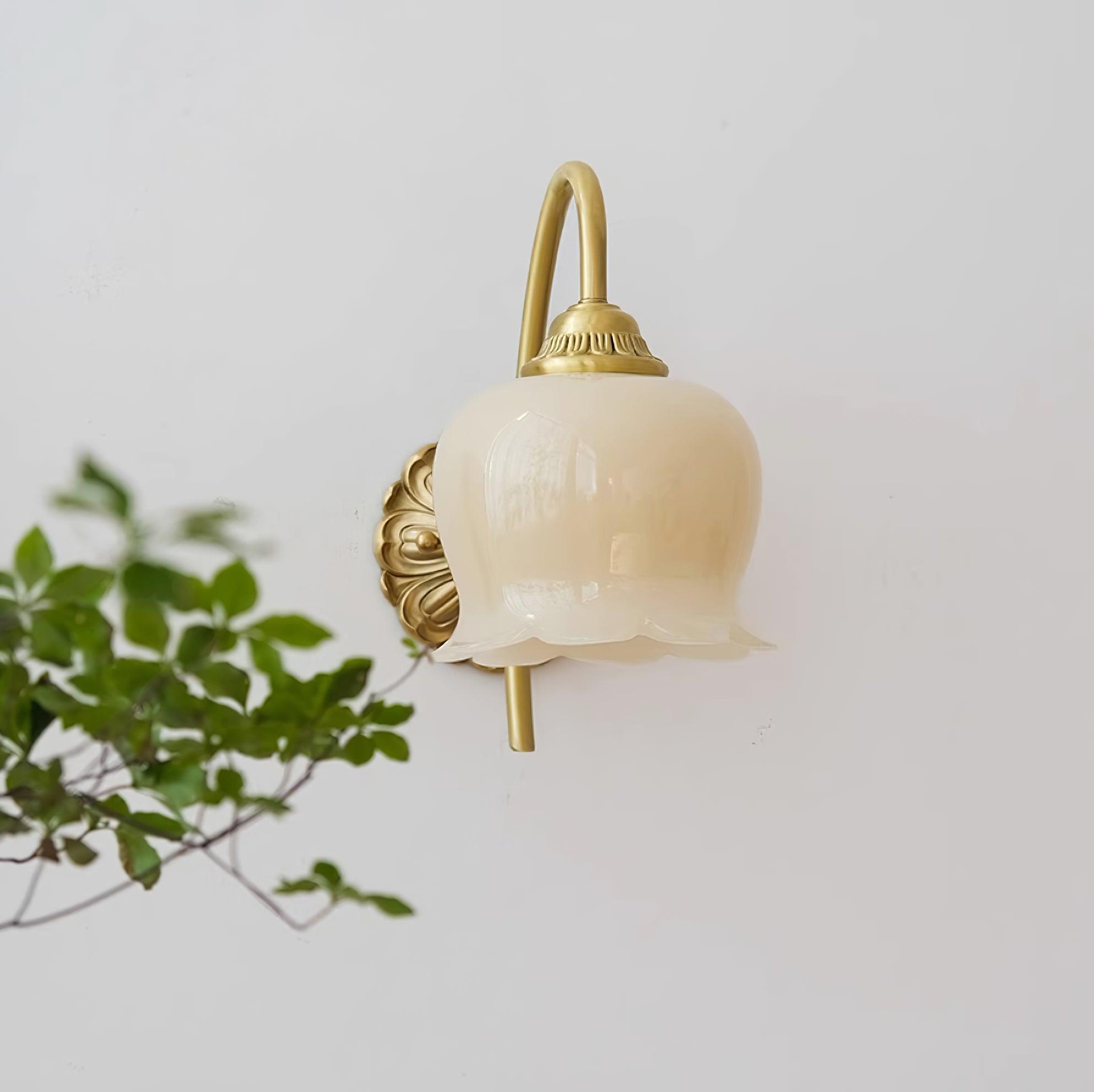 Dazell Art Flower Brass Resin Wall Lamp