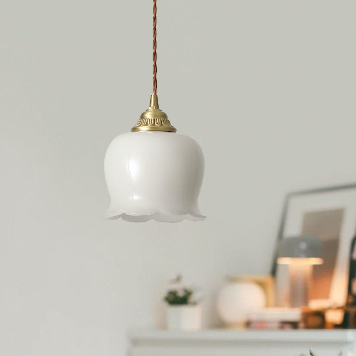 Veloza Brass & Resin Glam Pendant Lamp