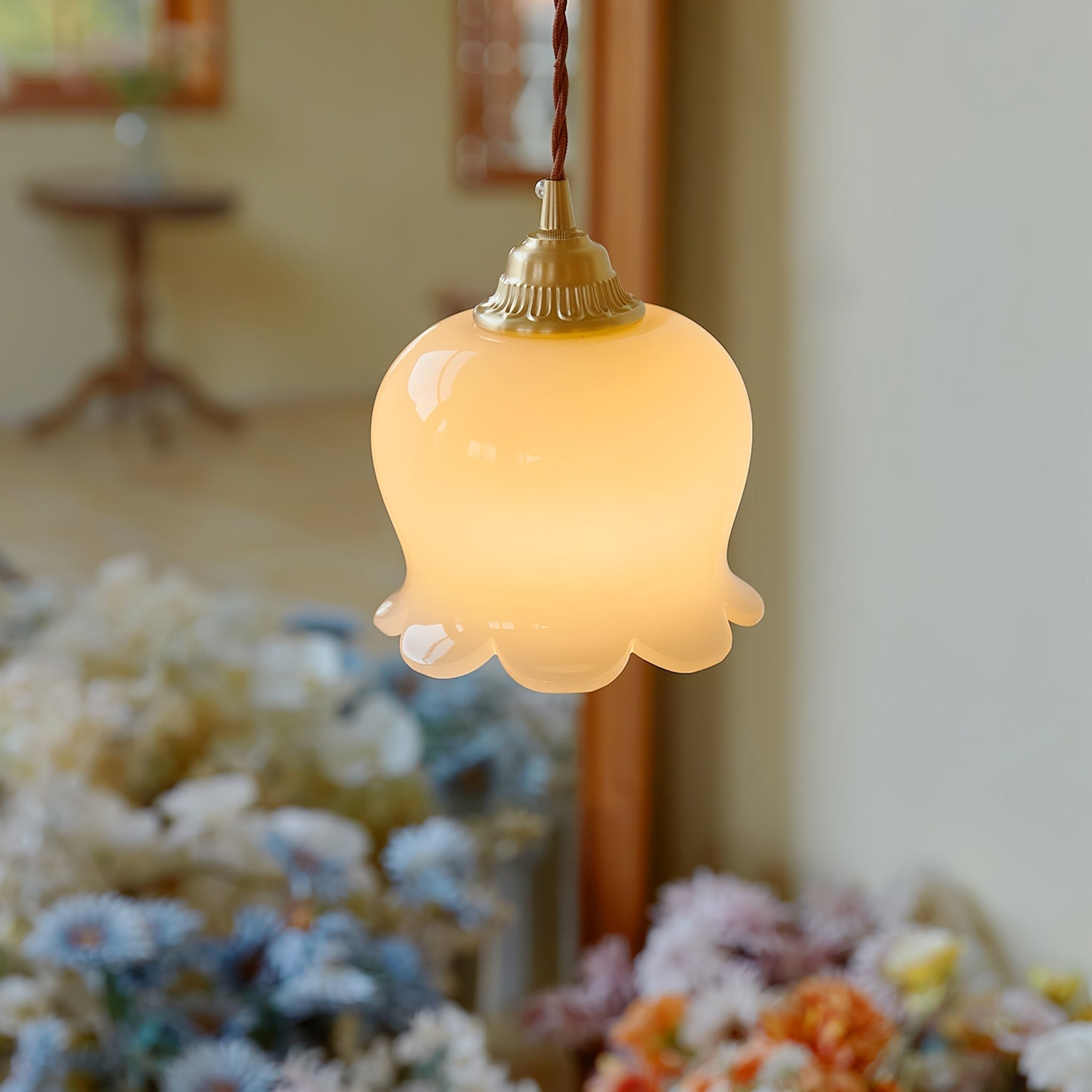 Veloza Brass & Resin Glam Pendant Lamp
