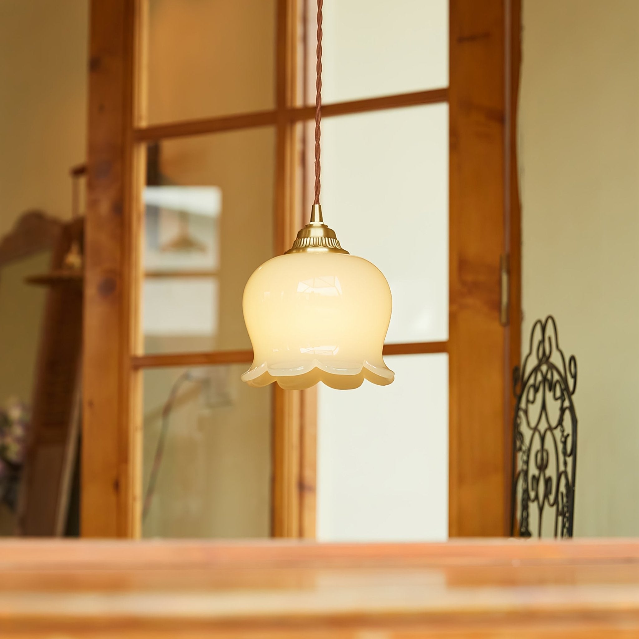 Veloza Brass & Resin Glam Pendant Lamp