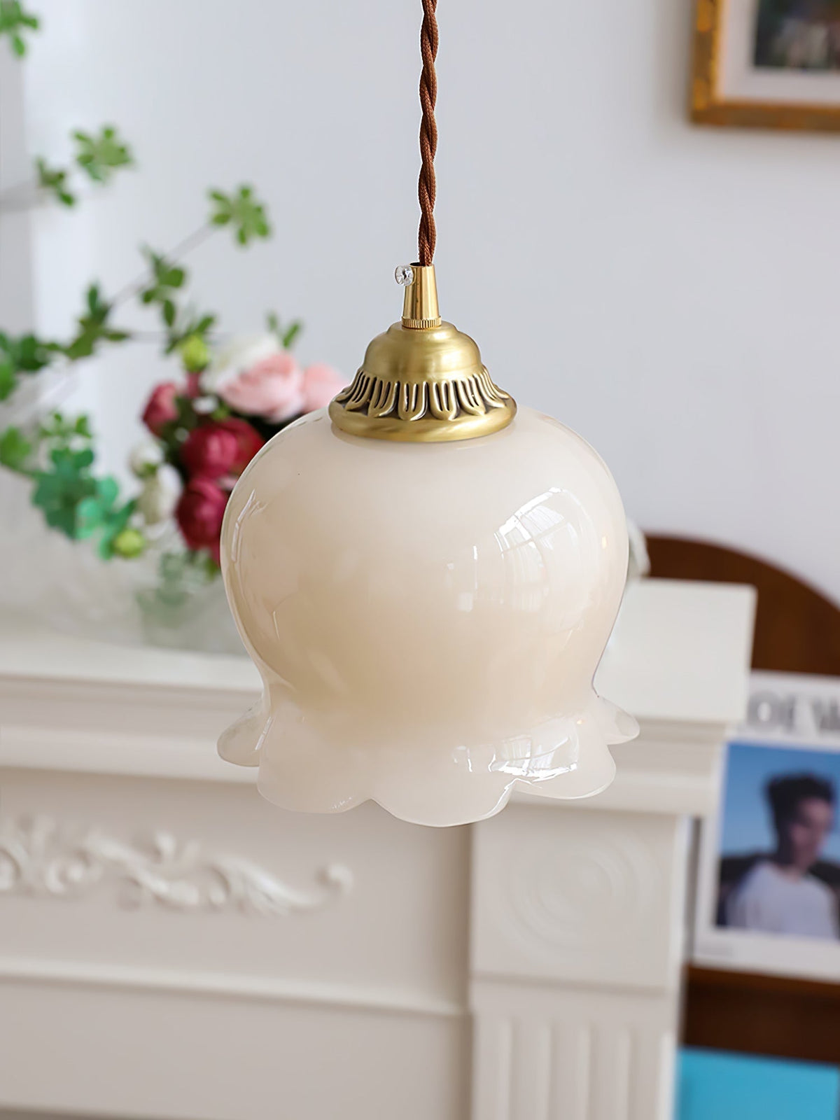 Veloza Brass & Resin Glam Pendant Lamp