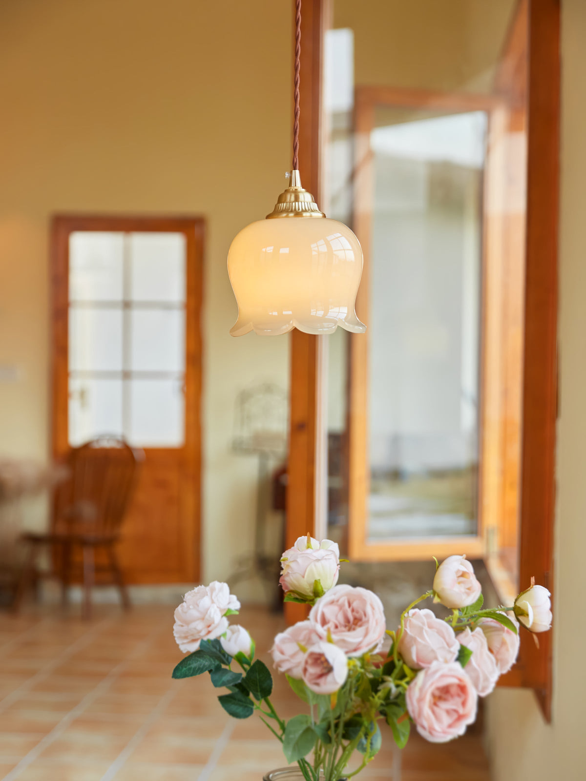 Veloza Brass & Resin Glam Pendant Lamp