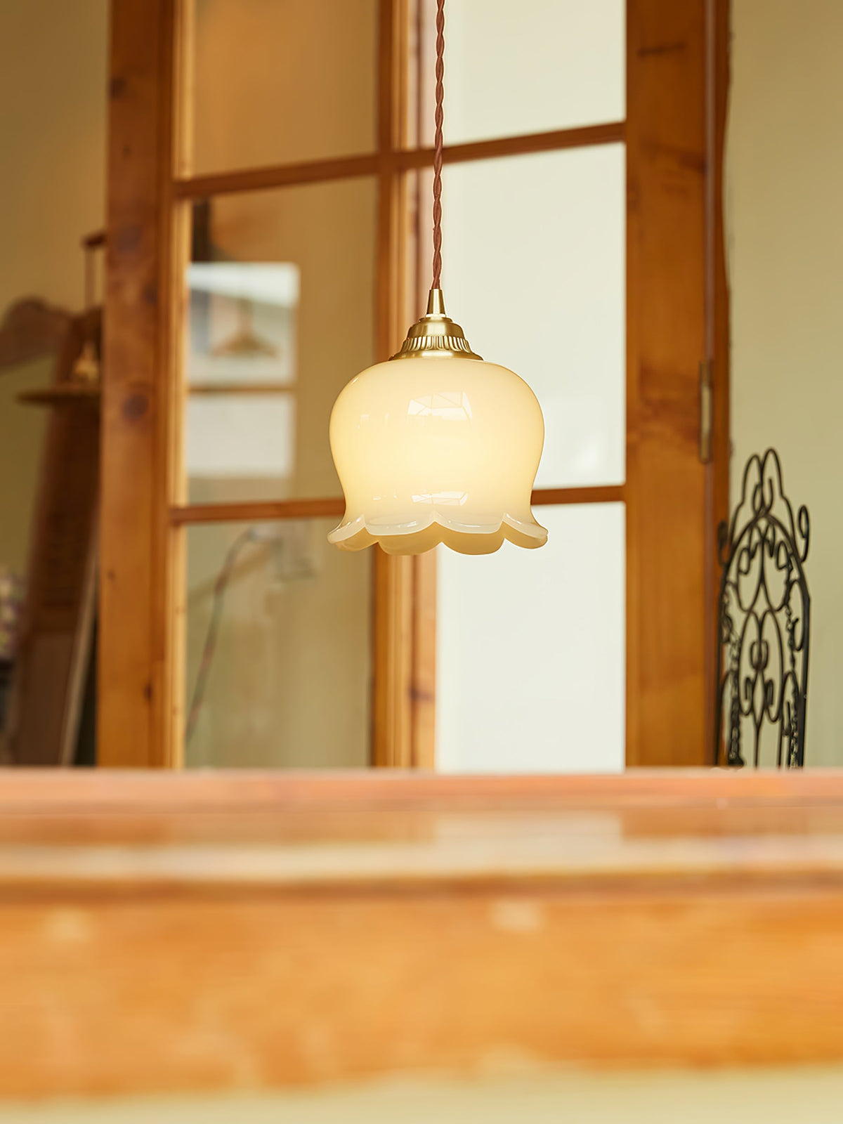 Veloza Brass & Resin Glam Pendant Lamp