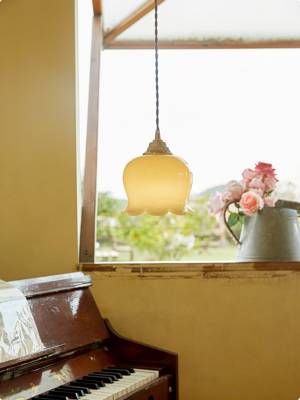 Veloza Brass & Resin Glam Pendant Lamp