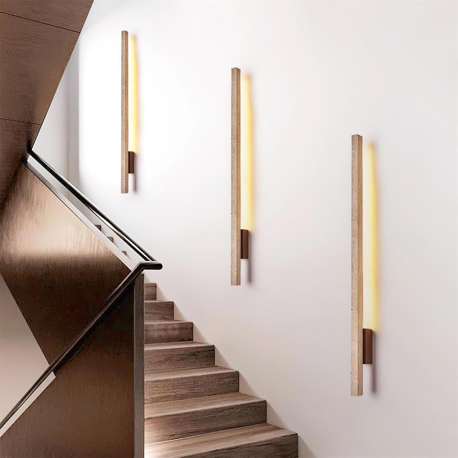 Opalyn Slim Travertine Wall Lamp - Neutral Decor