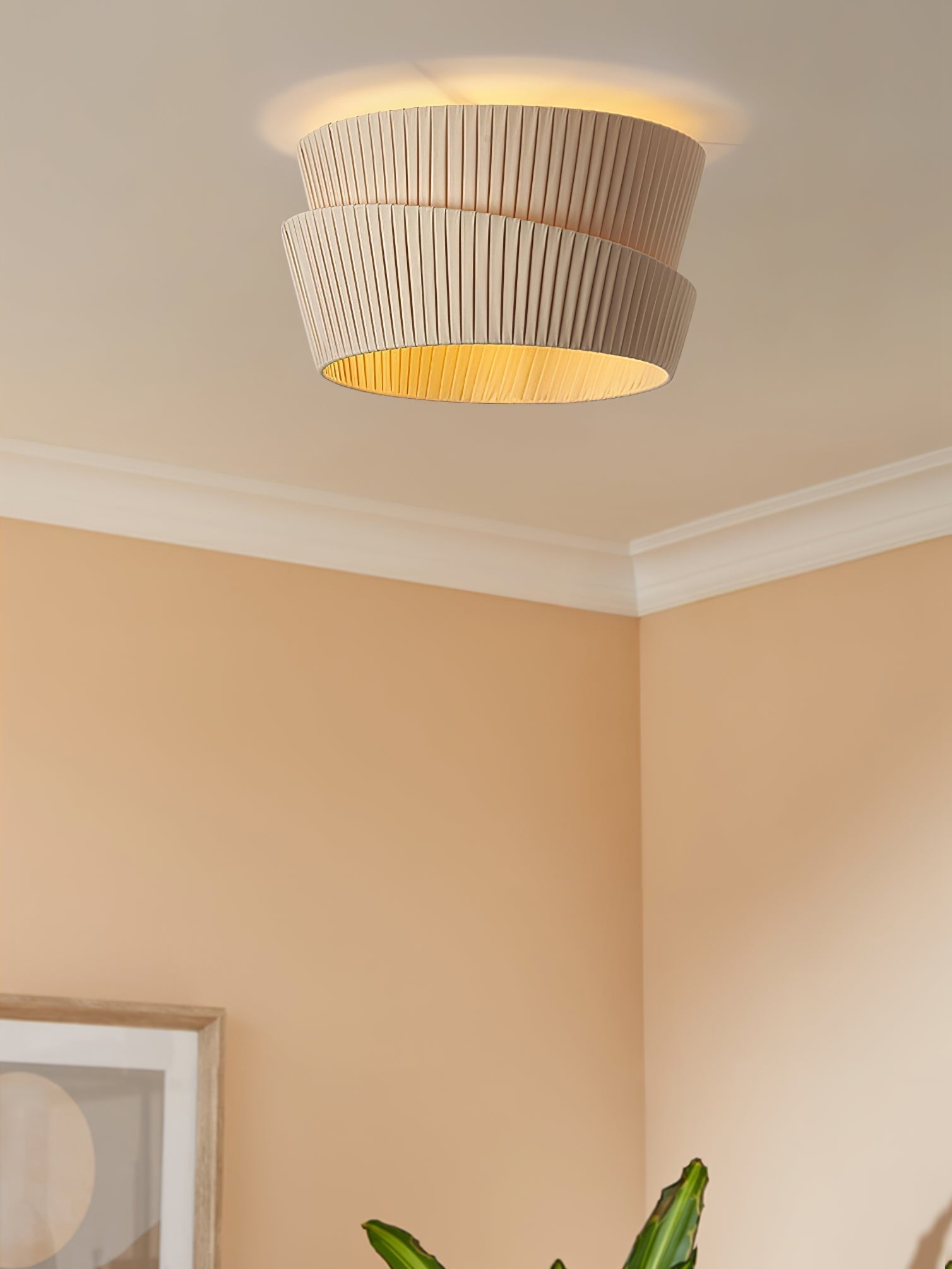 Xlenis Natural Unique Twist Fabric Ceiling Lamp