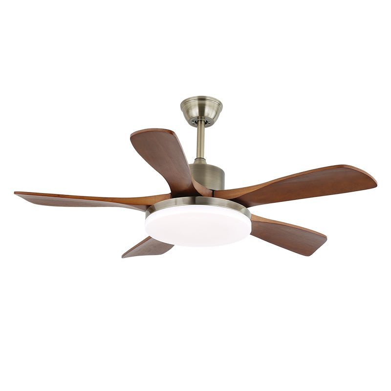 Elara Modern Brass Wood Ceiling Fan Light - Neutral Decor