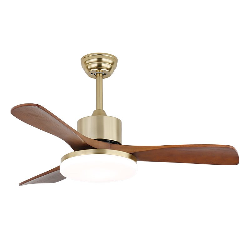 Elara Modern Brass Wood Ceiling Fan Light - Neutral Decor