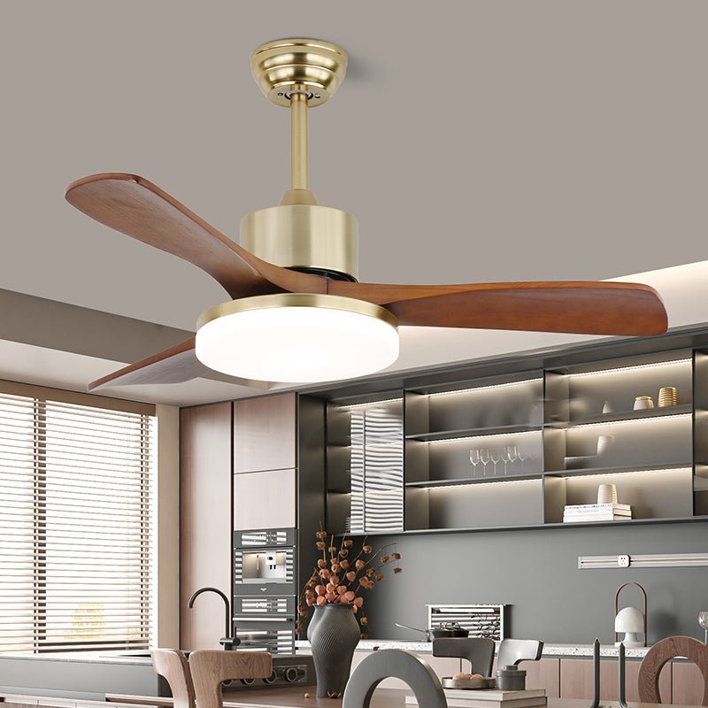 Elara Modern Brass Wood Ceiling Fan Light - Neutral Decor
