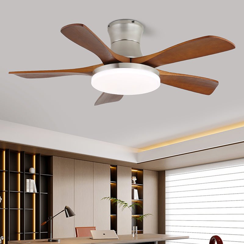 Elara Modern Brass Wood Ceiling Fan Light - Neutral Decor